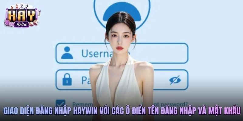 Giao diện đăng nhập Haywin với các ô điền tên đăng nhập và mật khẩu